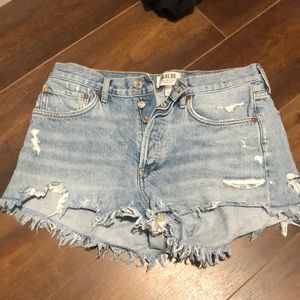 AGOLDE Parker Cutoff Blue Denim Shorts - 27